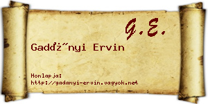 Gadányi Ervin névjegykártya