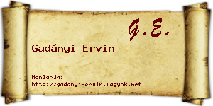 Gadányi Ervin névjegykártya